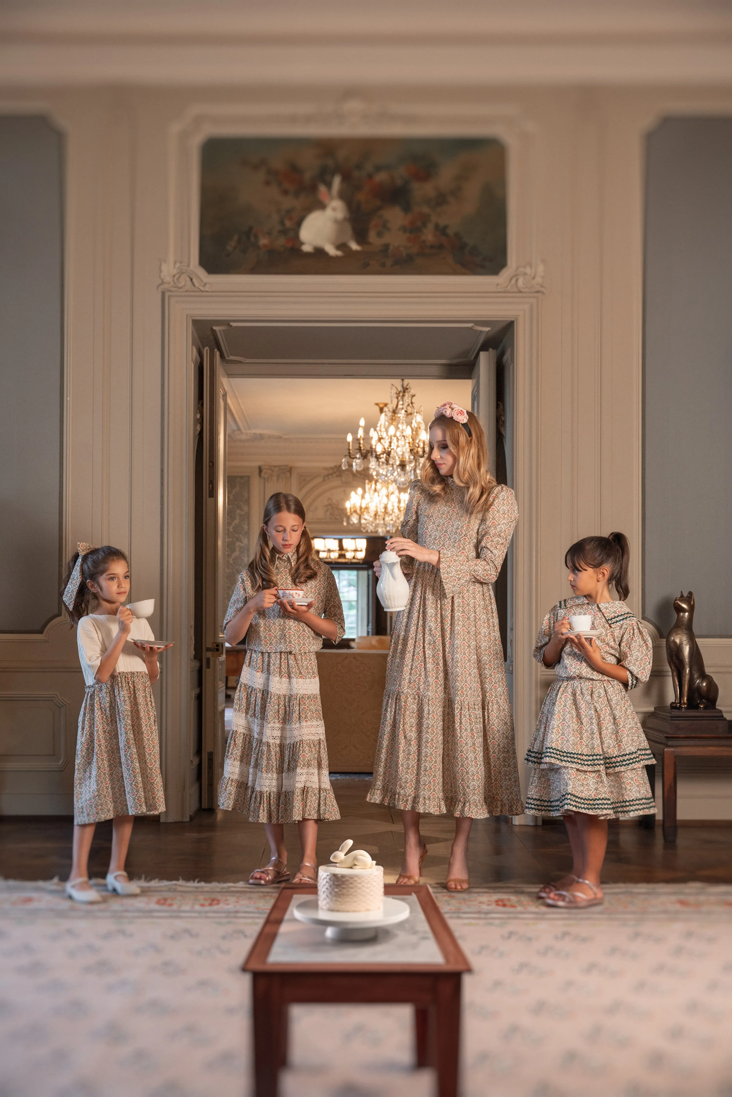 Queen veiled rose dress by Atelier Parsmei