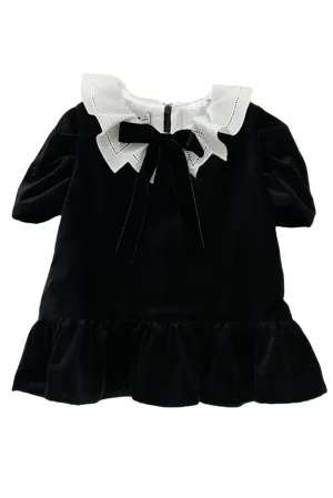 "Lila" Black Velvet Dress