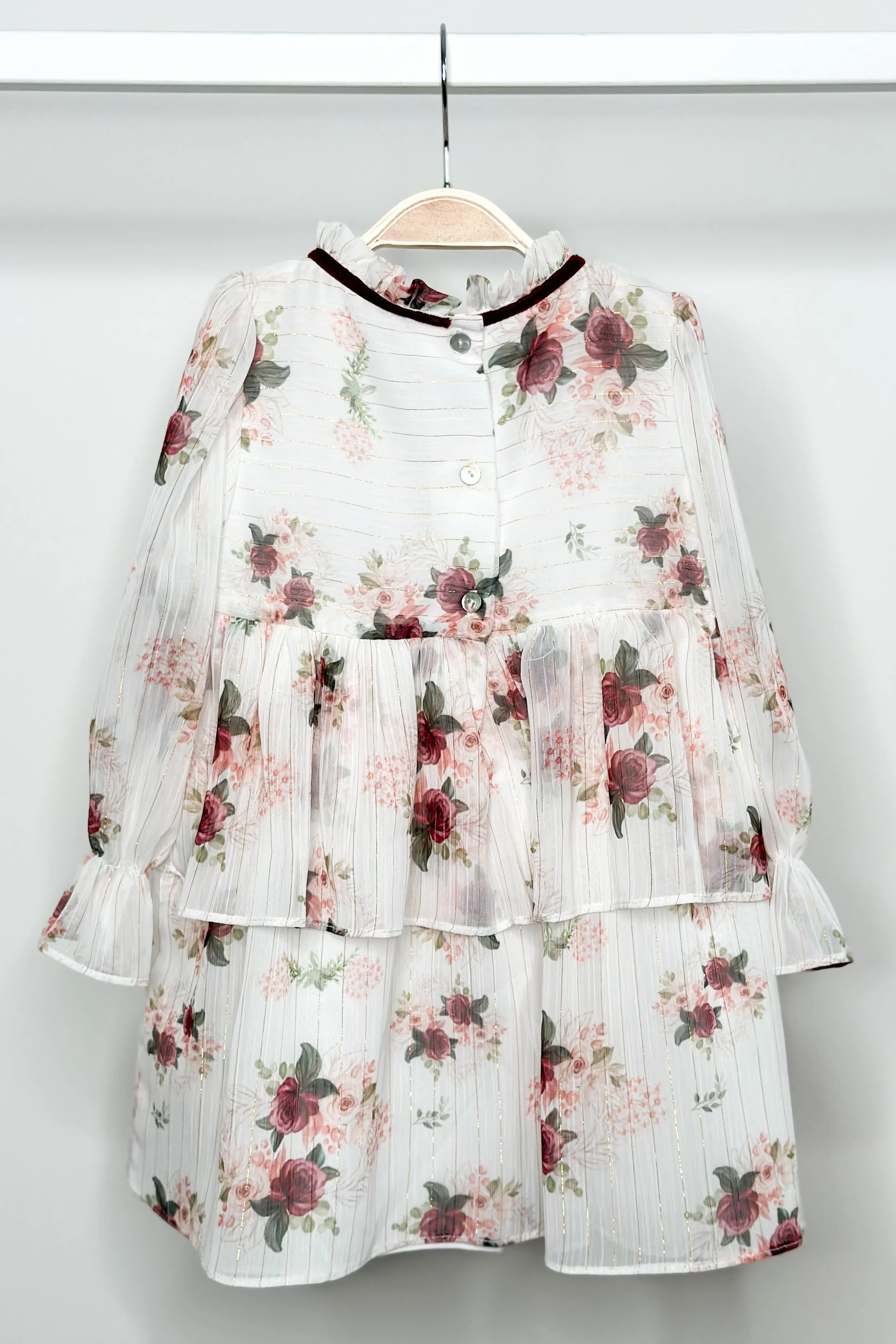 "Milana" Burgundy Floral Dress