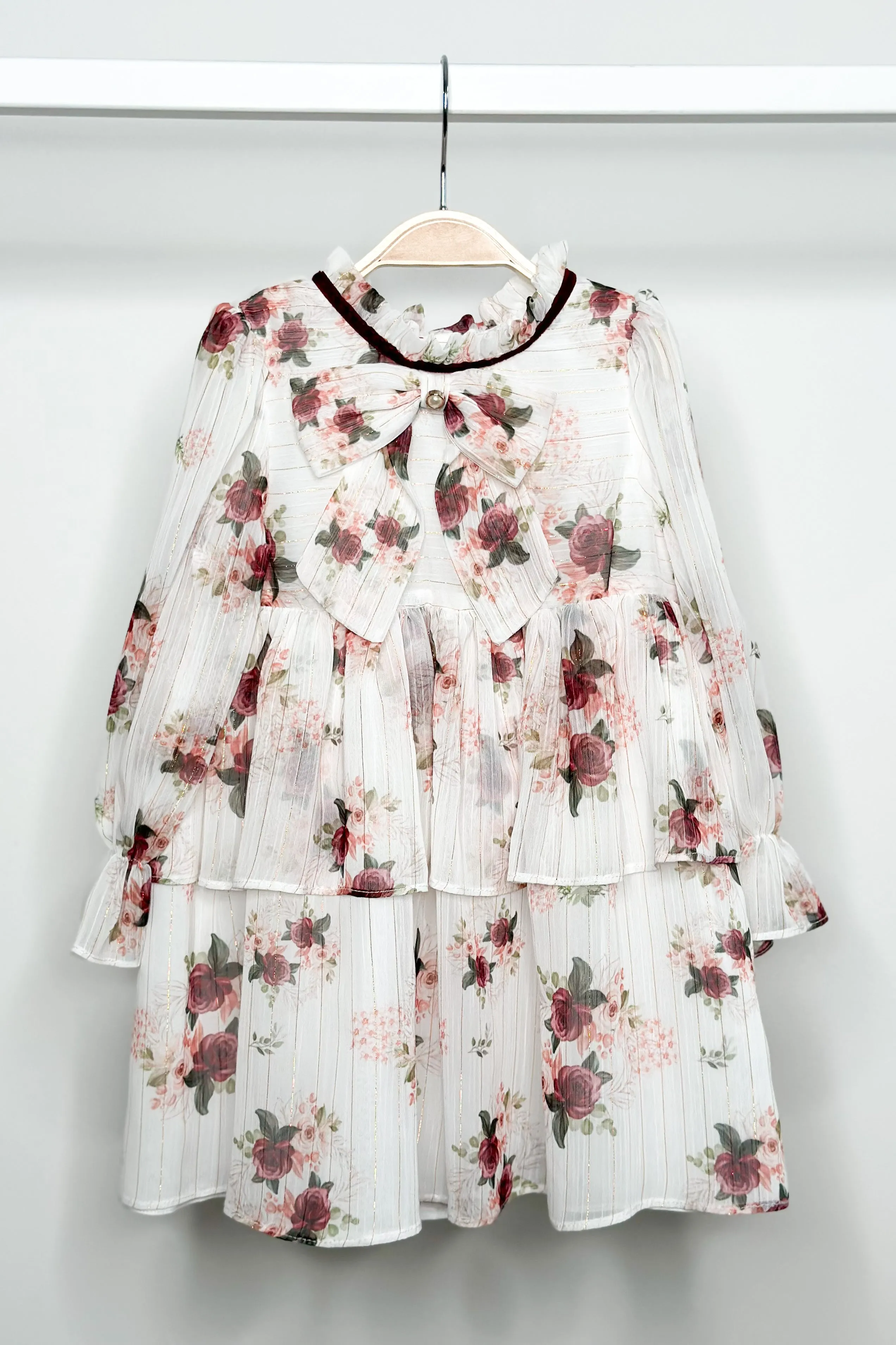 "Milana" Burgundy Floral Dress