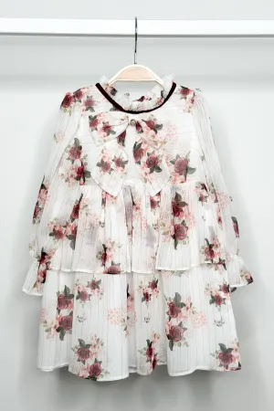 "Milana" Burgundy Floral Dress