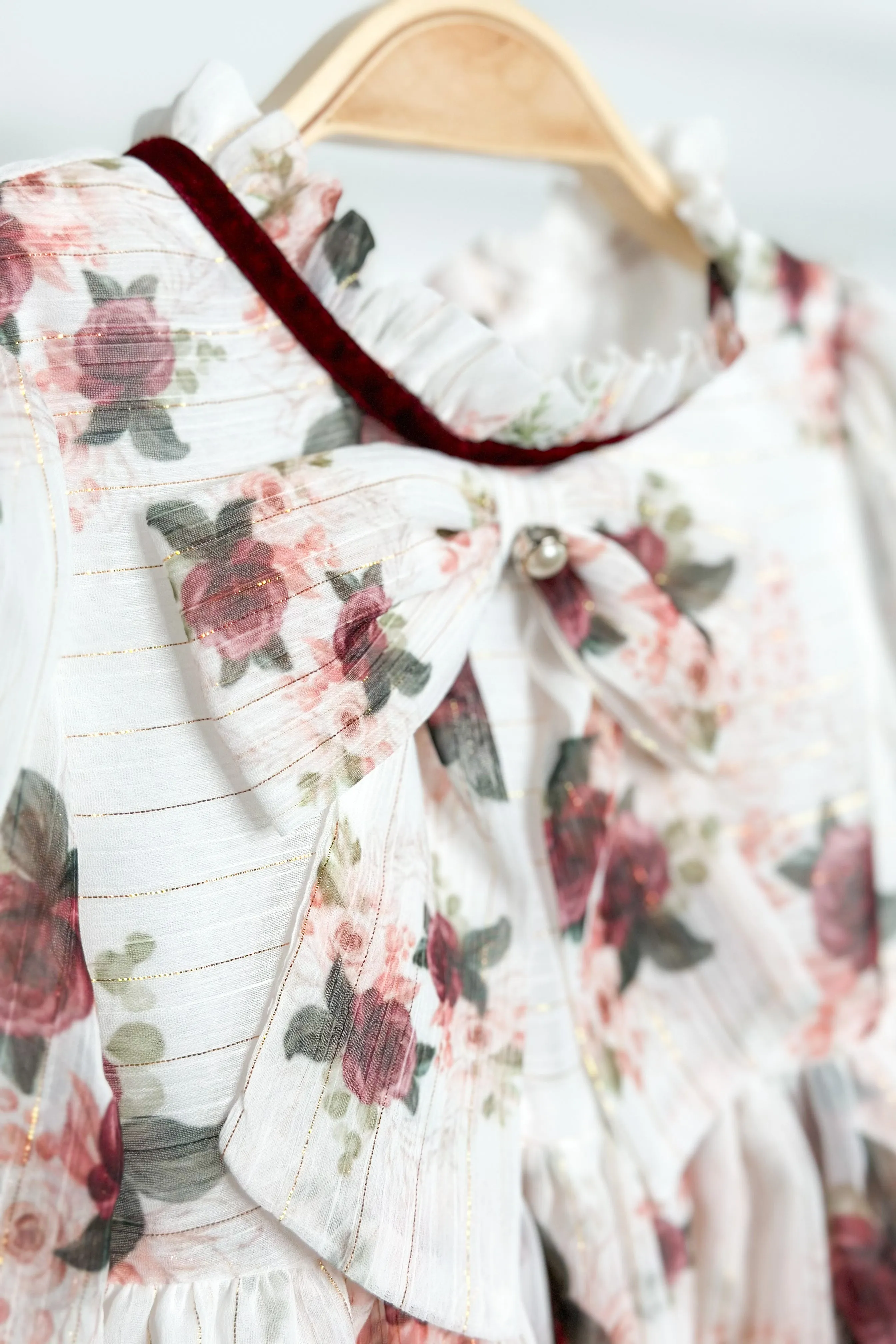 "Milana" Burgundy Floral Dress