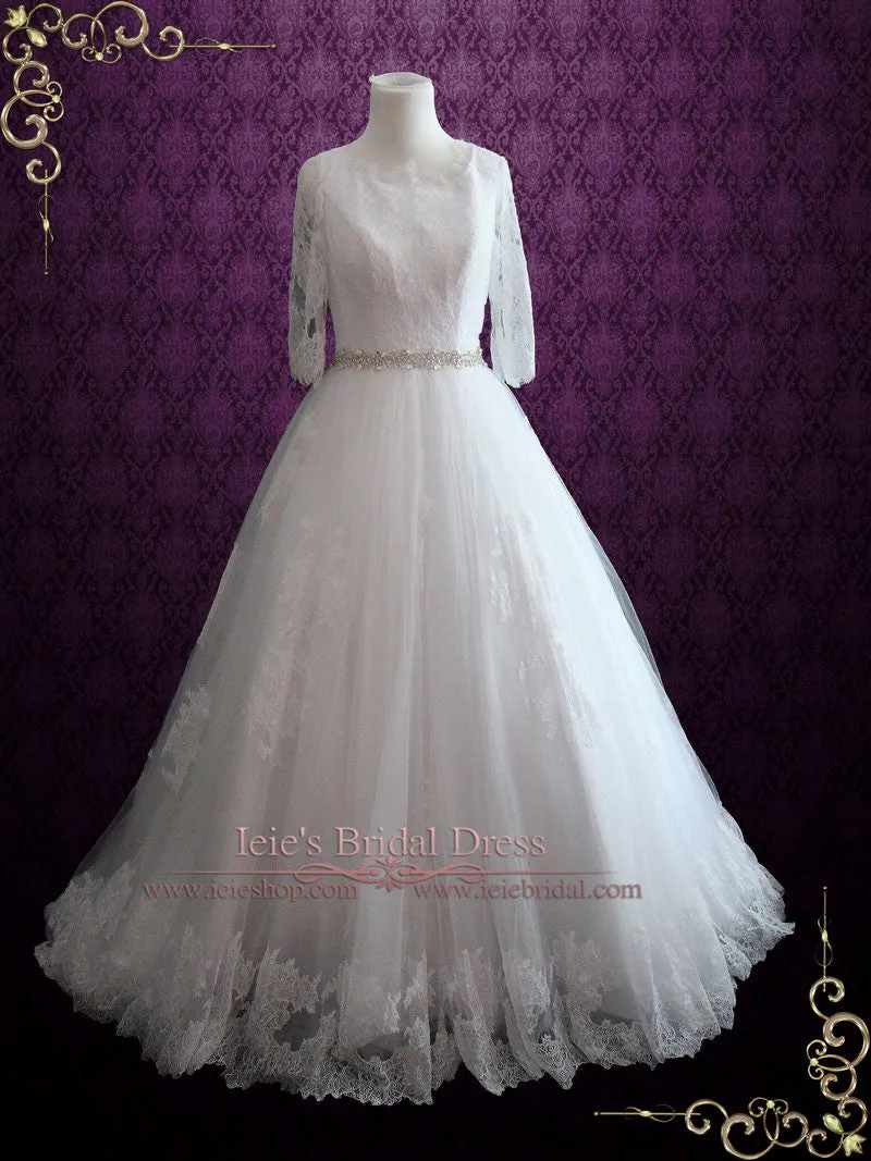 Ready To Wear Lace Ball Gown Wedding Dress with Long Sleeves VERIA