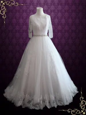 Ready To Wear Lace Ball Gown Wedding Dress with Long Sleeves VERIA