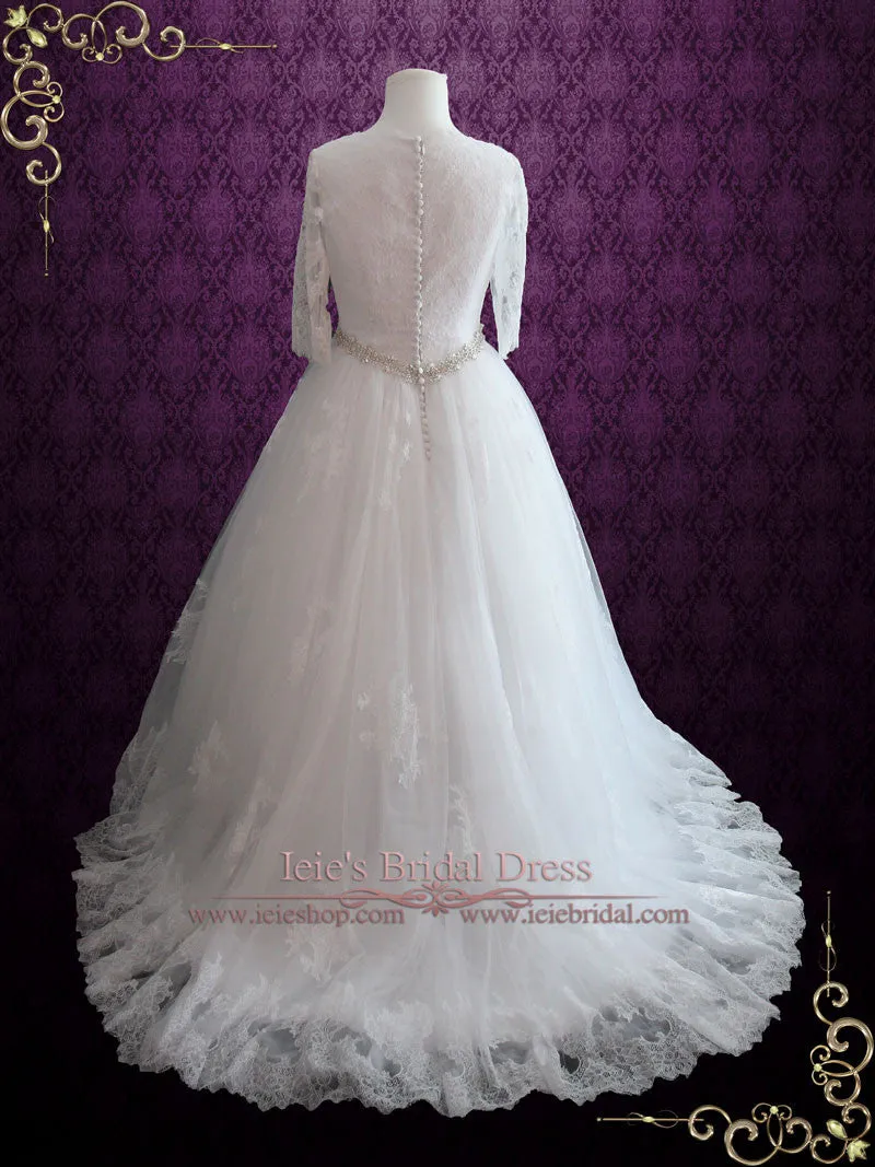 Ready To Wear Lace Ball Gown Wedding Dress with Long Sleeves VERIA