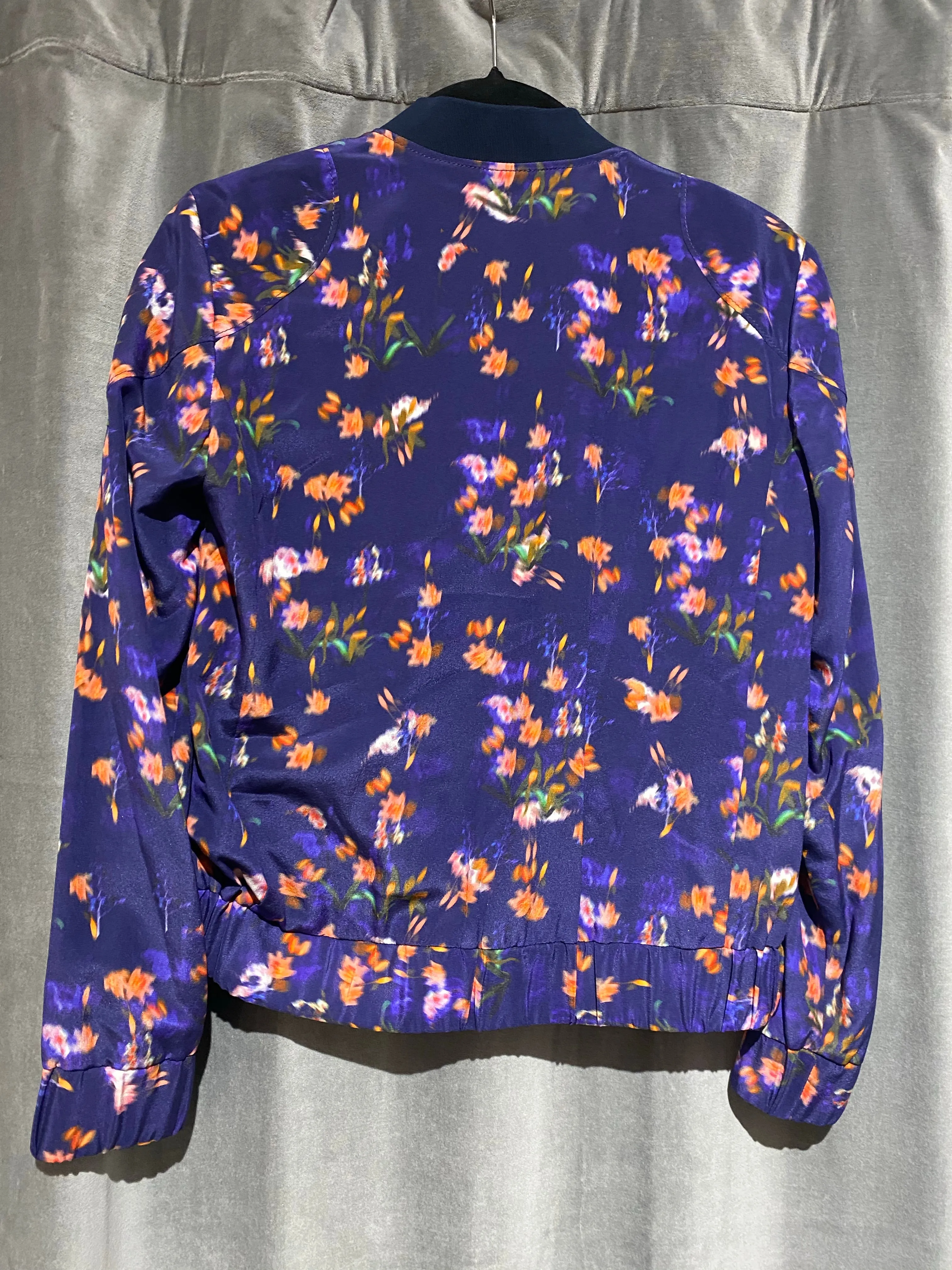 Rebecca Taylor Silk Floral Printed zip Jacket