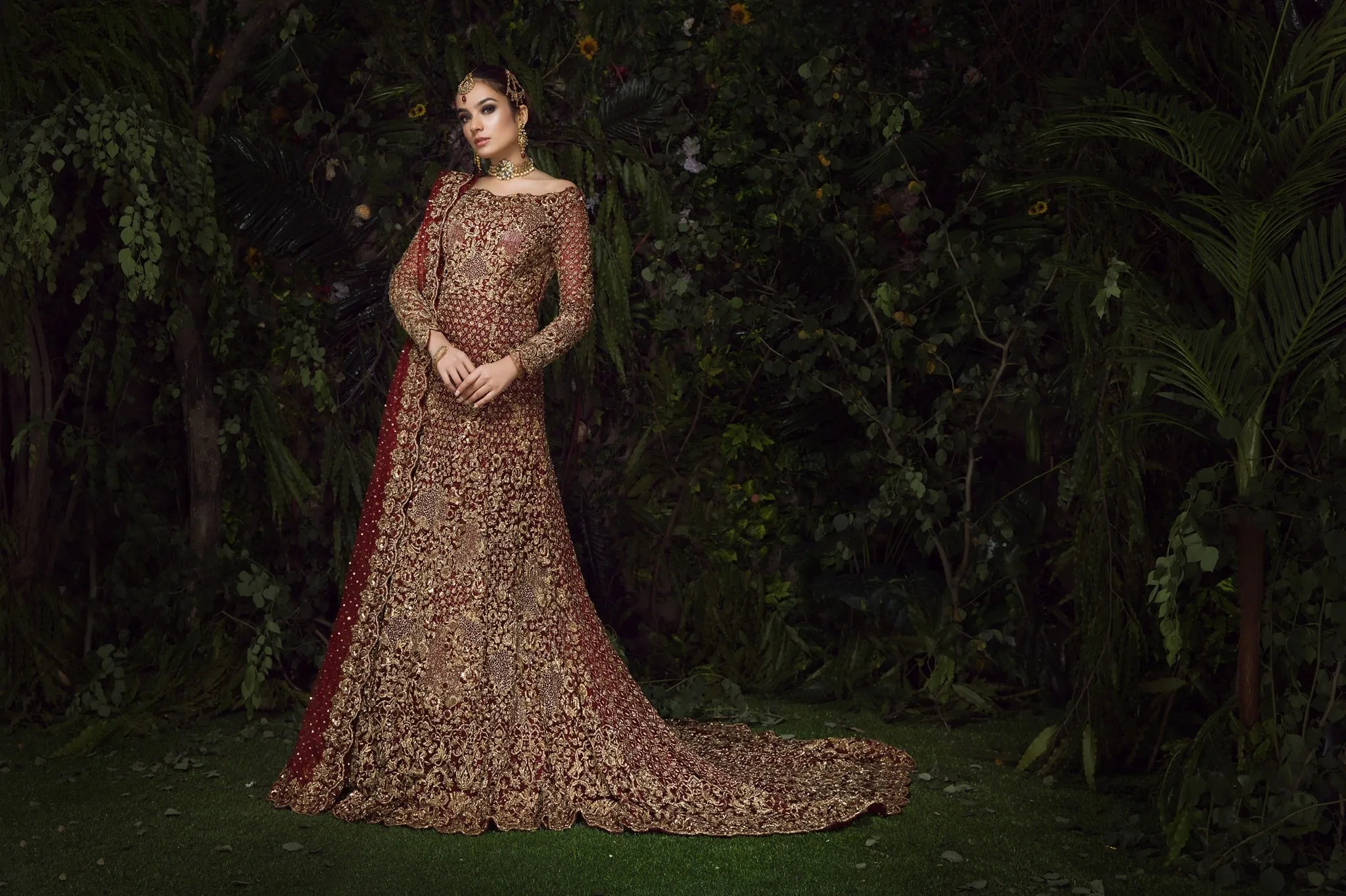Red Maroon Bridal Lehenga for Wedding Wear #BN1085
