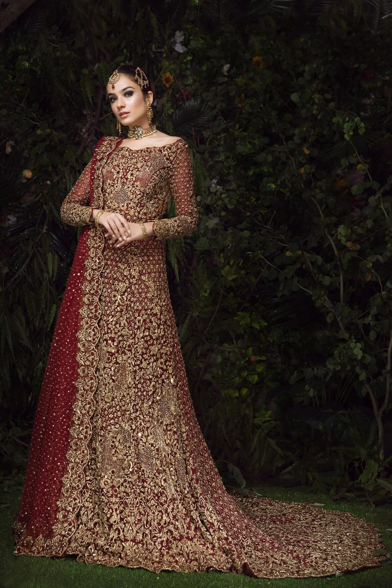 Red Maroon Bridal Lehenga for Wedding Wear #BN1085