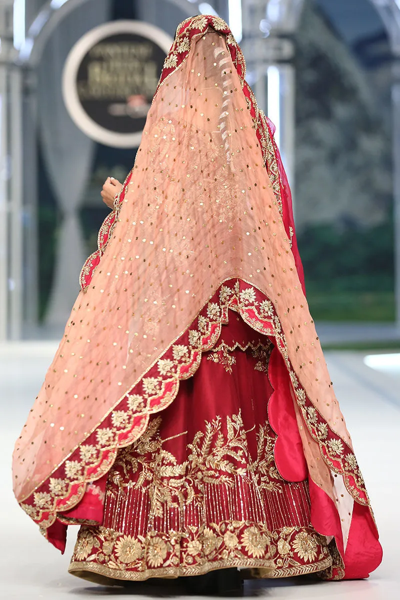 Red Silk Lehenga Kameez for Pakistani Bridal Dresses