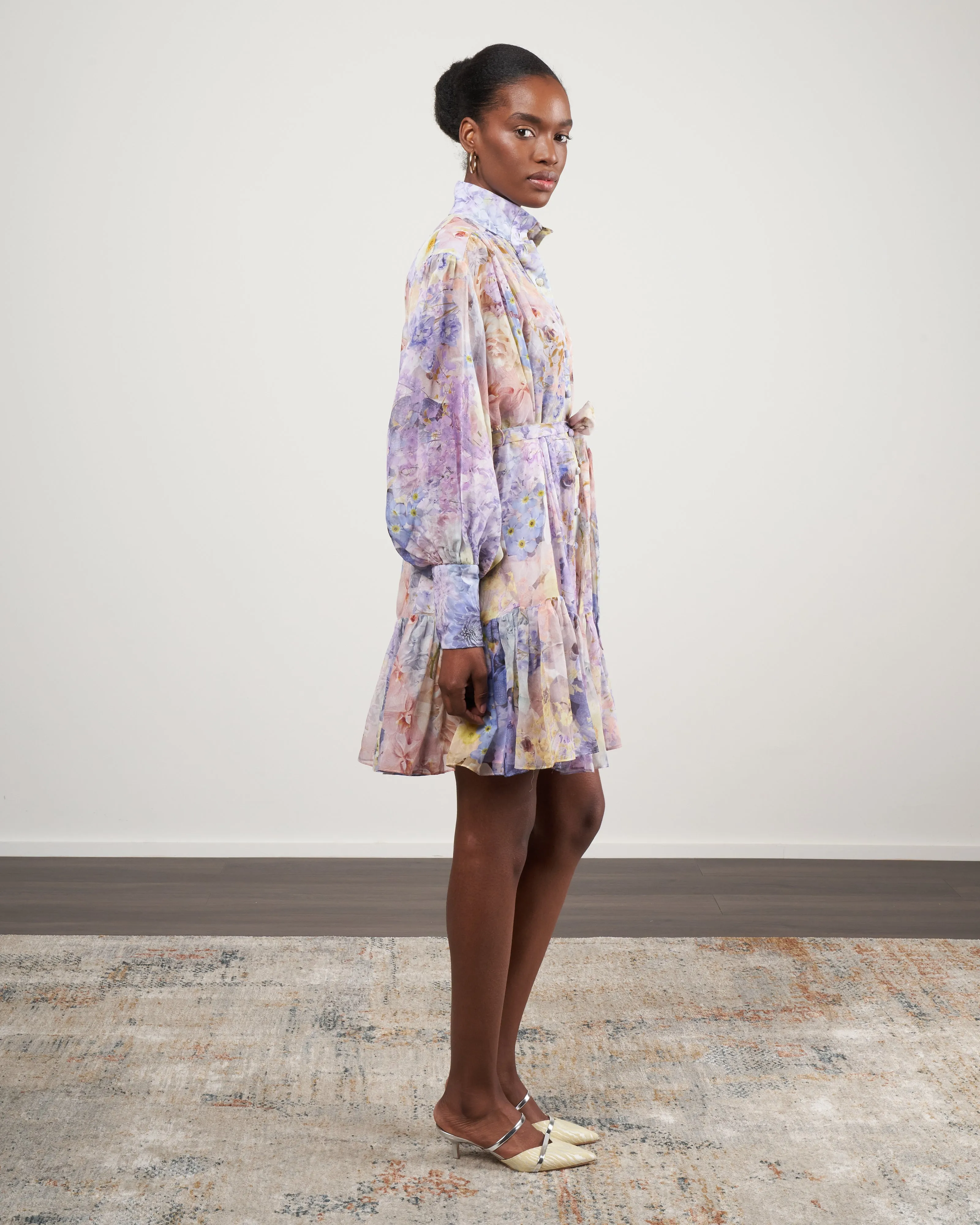 rhythmic lantern mini dress - citrus garden