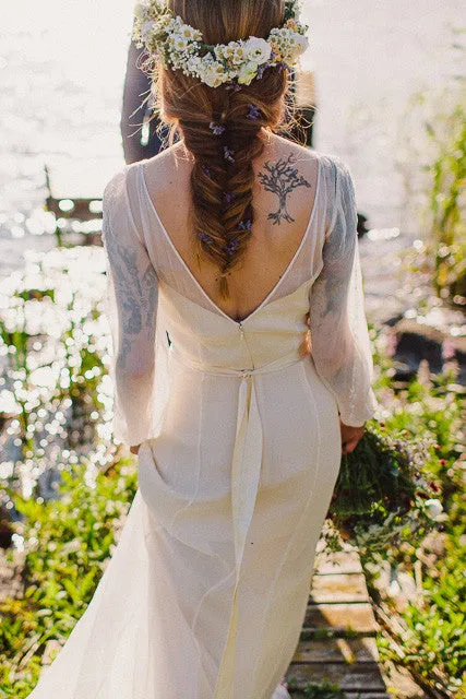 RM6325 Long Sleeve Bohemian Wedding Dress