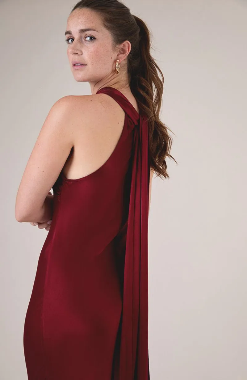 Roma Dress in Chianti Satin