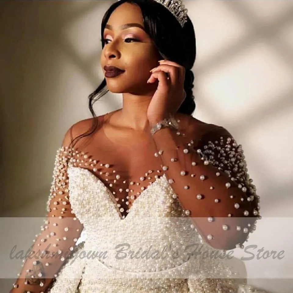 Roycebridal African Mermaid Wedding Dress Long Sleeve