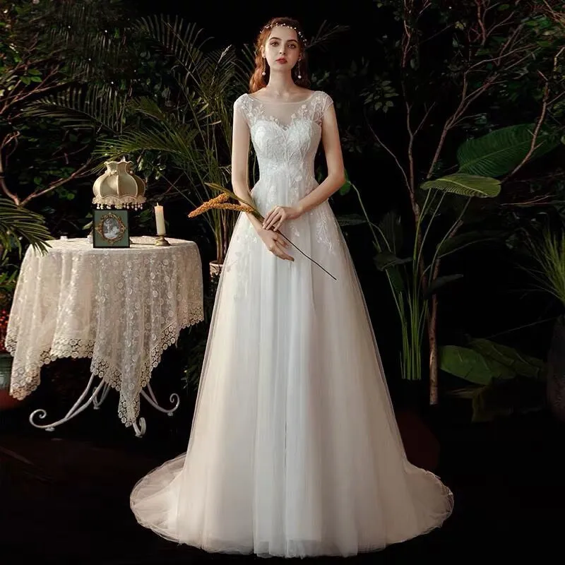 Roycebridal Boho robe de mariee vestido novia wedding dress longue Robe De Soiree simple robe de soiree bride to be gown lace robe
