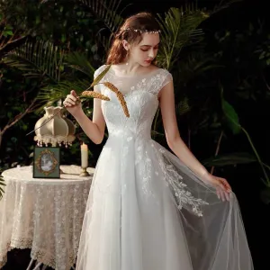 Roycebridal Boho robe de mariee vestido novia wedding dress longue Robe De Soiree simple robe de soiree bride to be gown lace robe