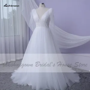 Roycebridal Sexy Wedding Dress A Line Bridal Dresses V-neck