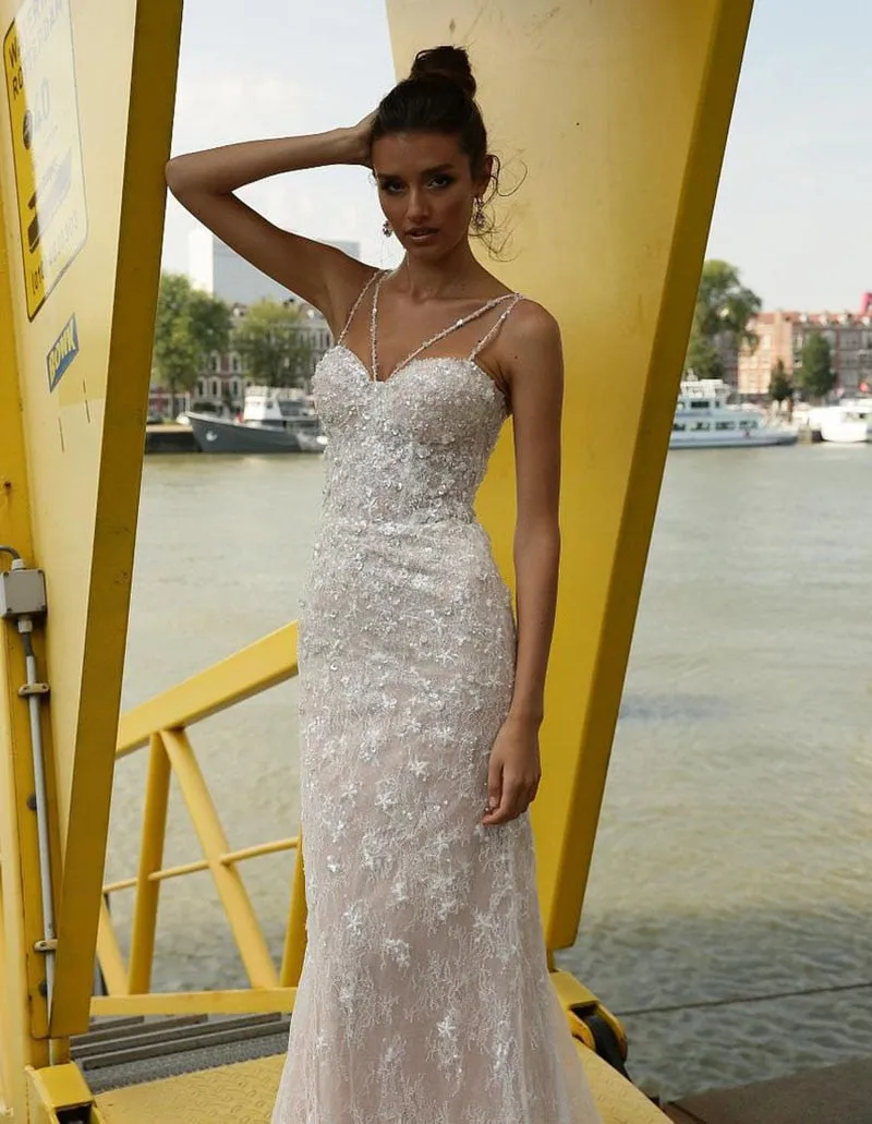 Roycebridal Vintage Mermaid Wedding Dress Sexy Sweetheart Lace Appliques 2 in 1 Bridal Dress Detachable Skirt Wedding Gowns