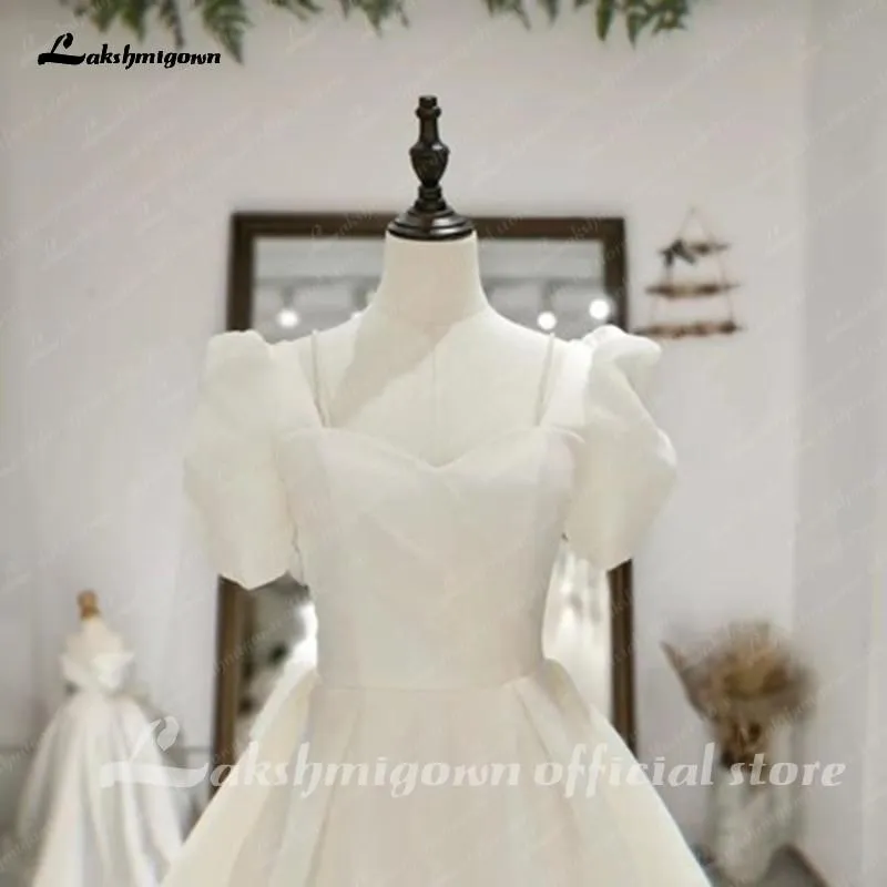 Roycebridal Wedding Dress Puffy Short Sleeve Bride Dress Beach Princess