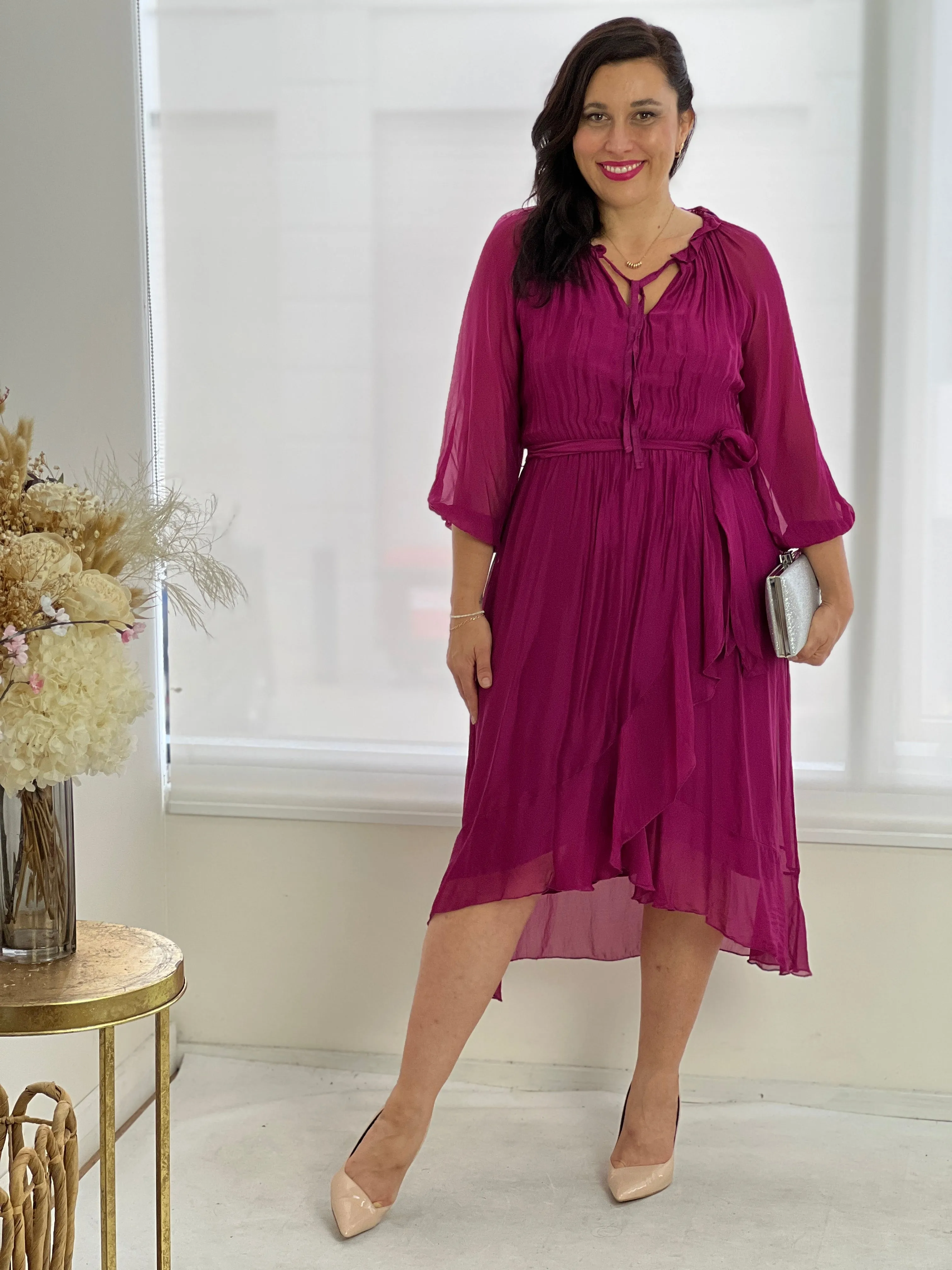 Ryan Orchid Silk Dress