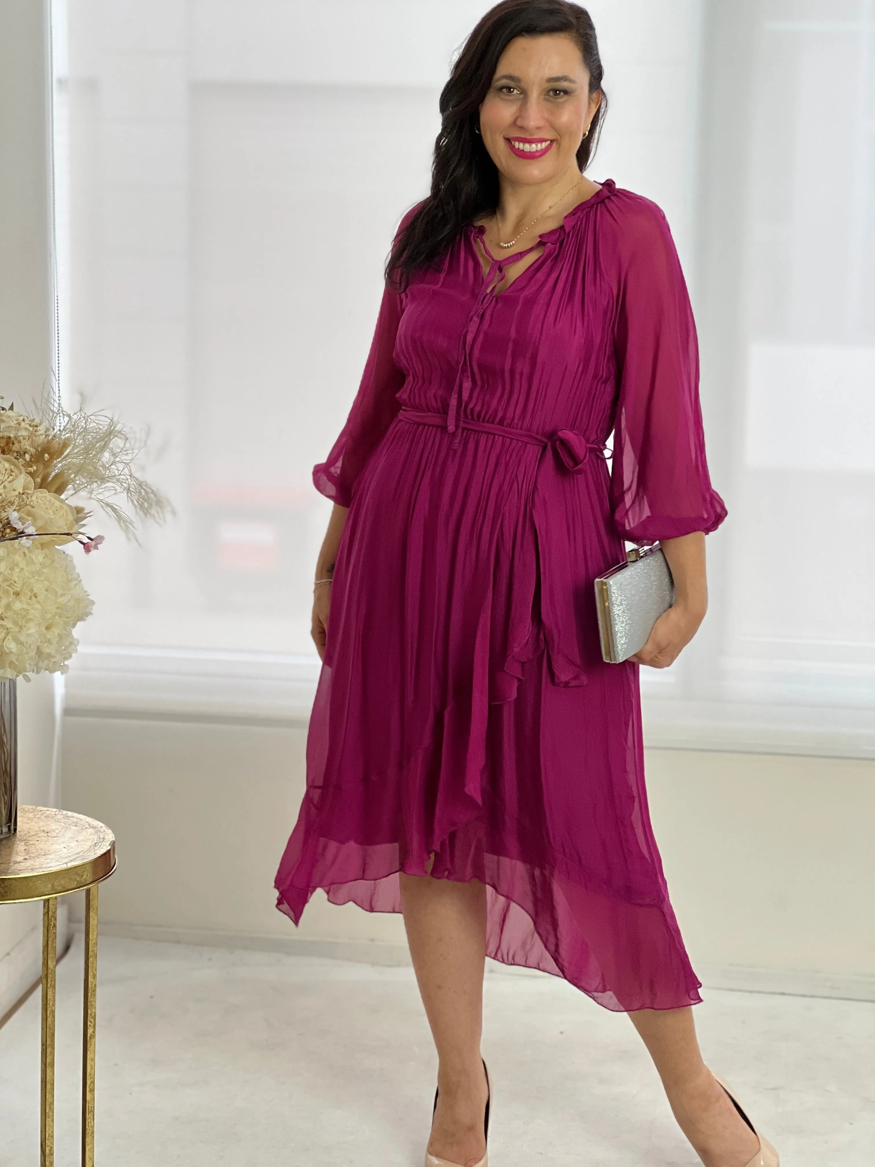 Ryan Orchid Silk Dress