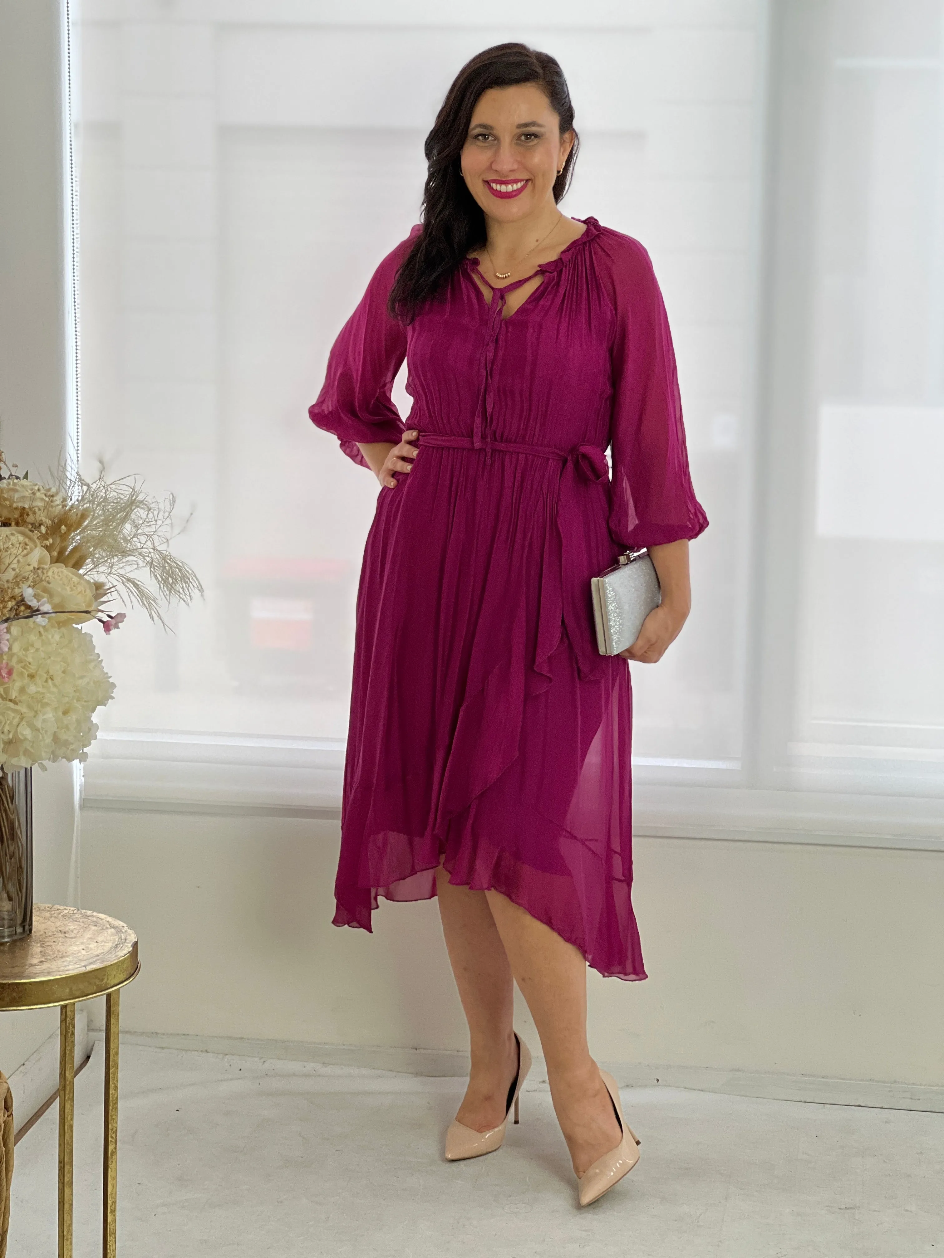 Ryan Orchid Silk Dress