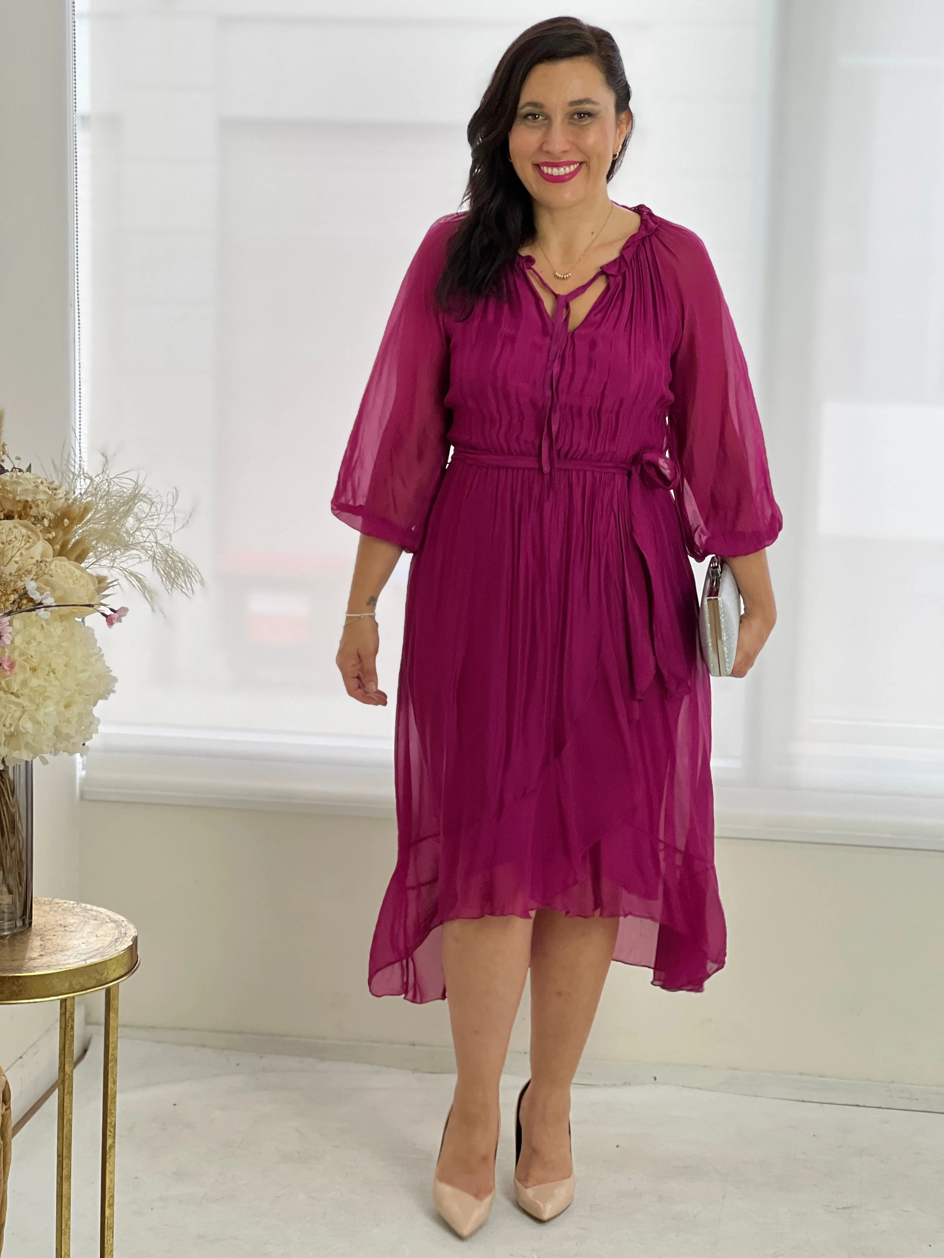 Ryan Orchid Silk Dress