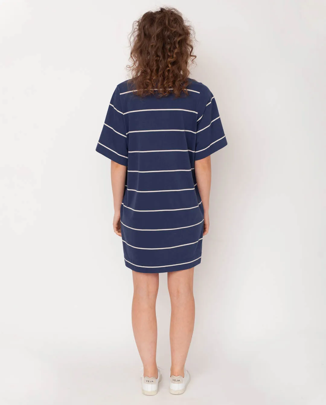 Sasha-Sue Organic Cotton Dress In Midnight & Natural