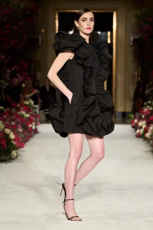 Sculpted Silk Faille Mini Dress