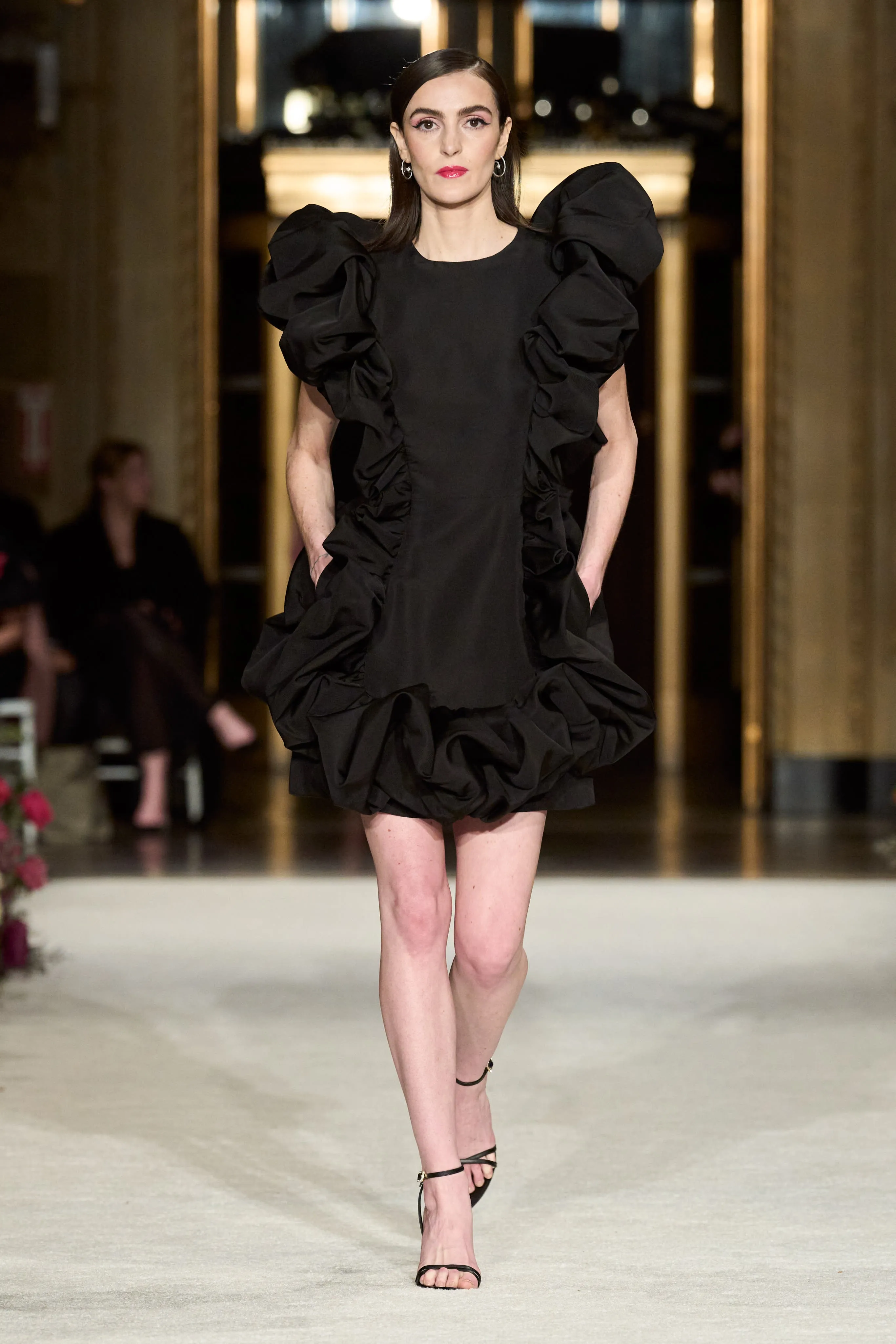 Sculpted Silk Faille Mini Dress