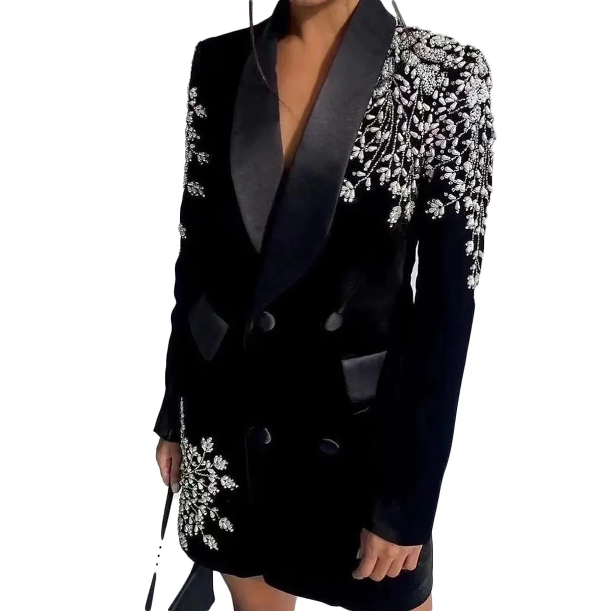 Sexy Black Velvet  Blazer