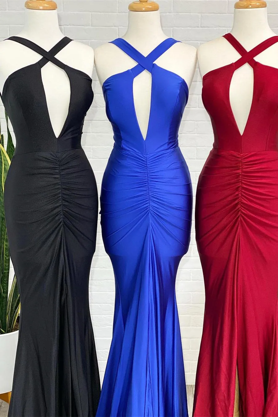 Sexy Key Hole Royal Blue Mermaid Long Prom Dress