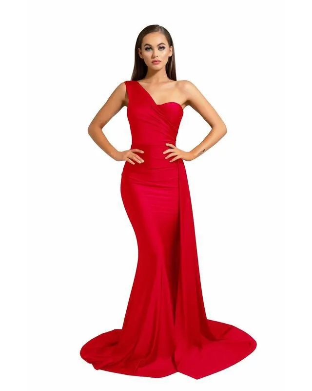 Sexy One Shoulder Khaki Bridesmaid Dress Mermaid Maid of Honor Bride Silk Like Satin Dress for Girls