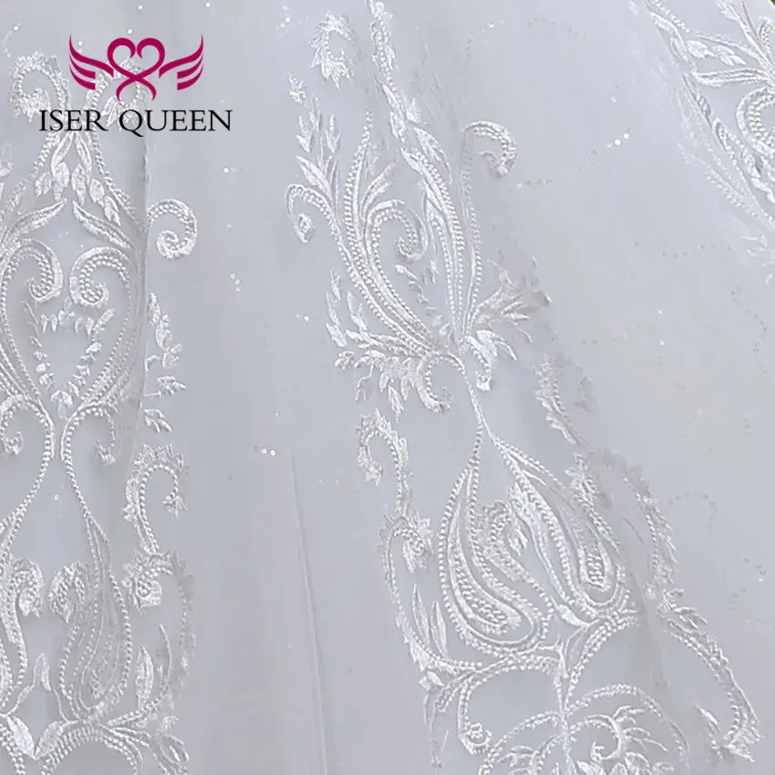 Short Sleeves Off the shoulder Ball Gown Wedding Dress