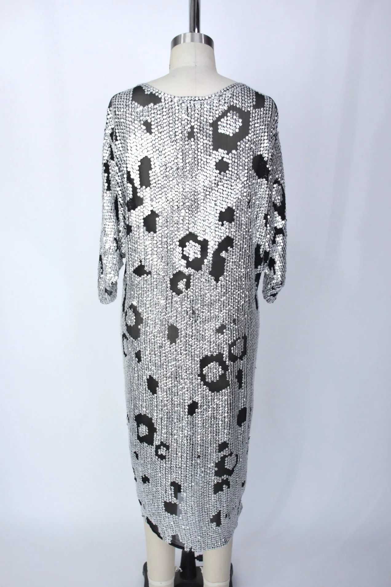Silk Sequin Leopard Devoré Dress