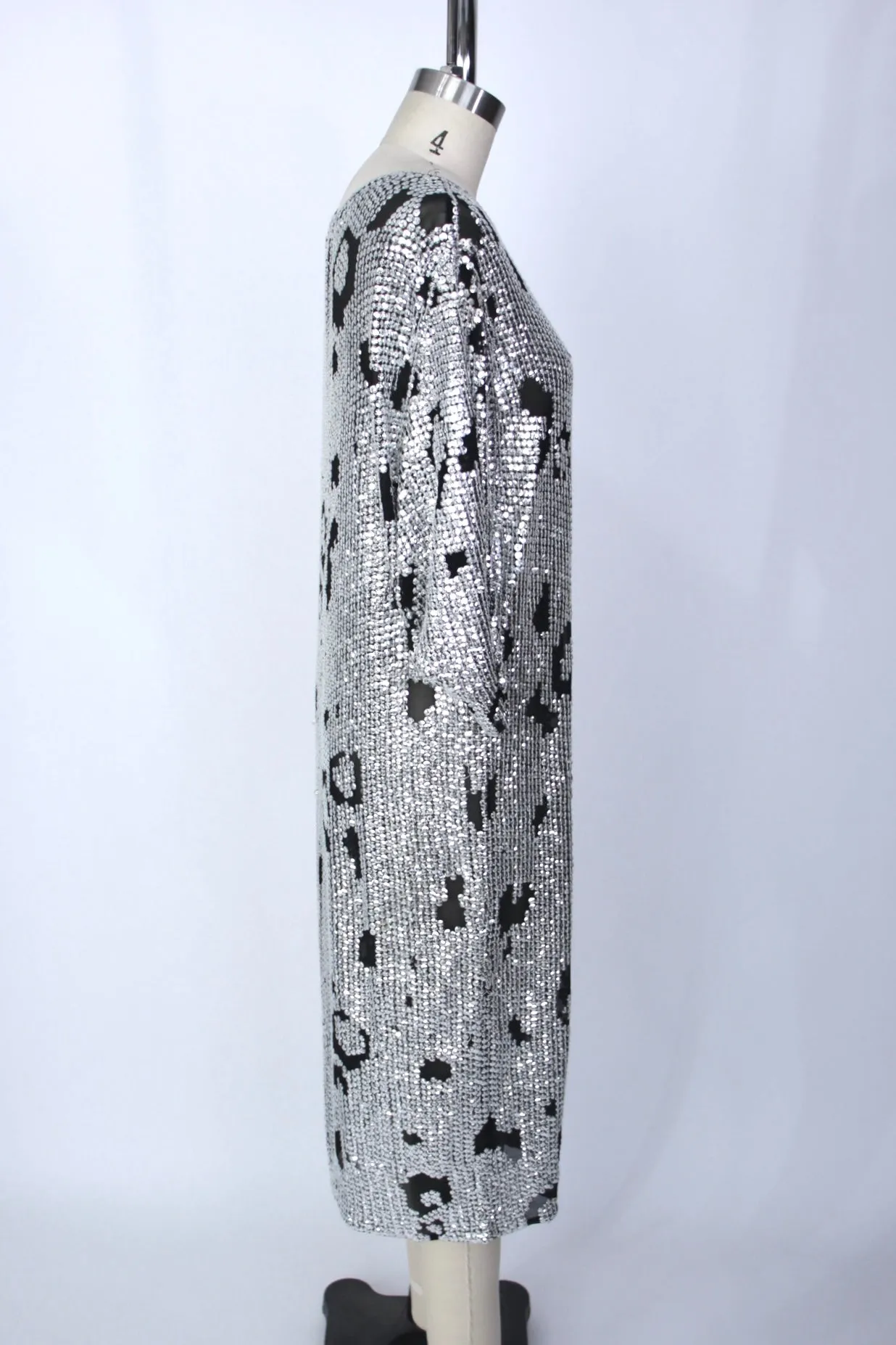 Silk Sequin Leopard Devoré Dress