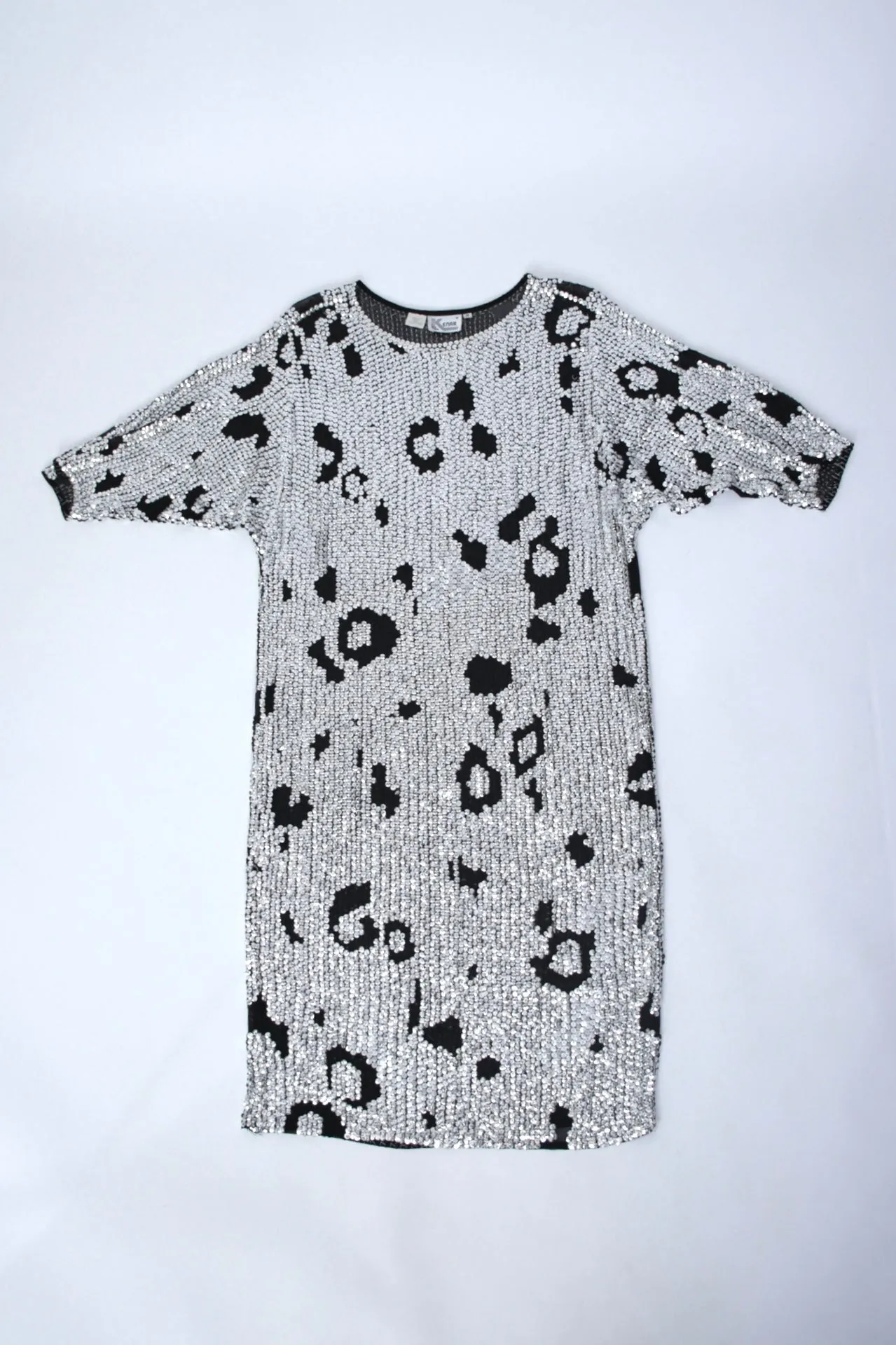Silk Sequin Leopard Devoré Dress