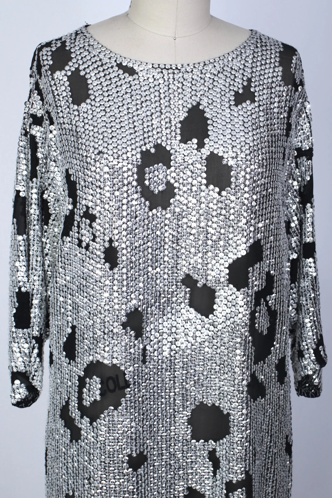 Silk Sequin Leopard Devoré Dress