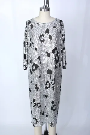 Silk Sequin Leopard Devoré Dress