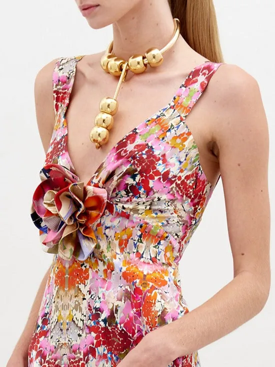 Silvia Tcherassi Saskya Dress in Multicolor Animal