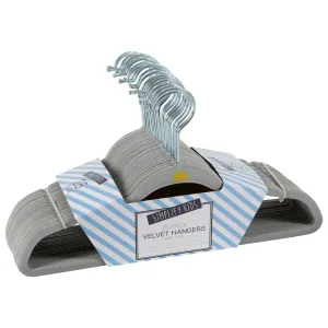 Simplify 100 Pack Kids Velvet Hangers | Slim | Non-Slip Design | Space