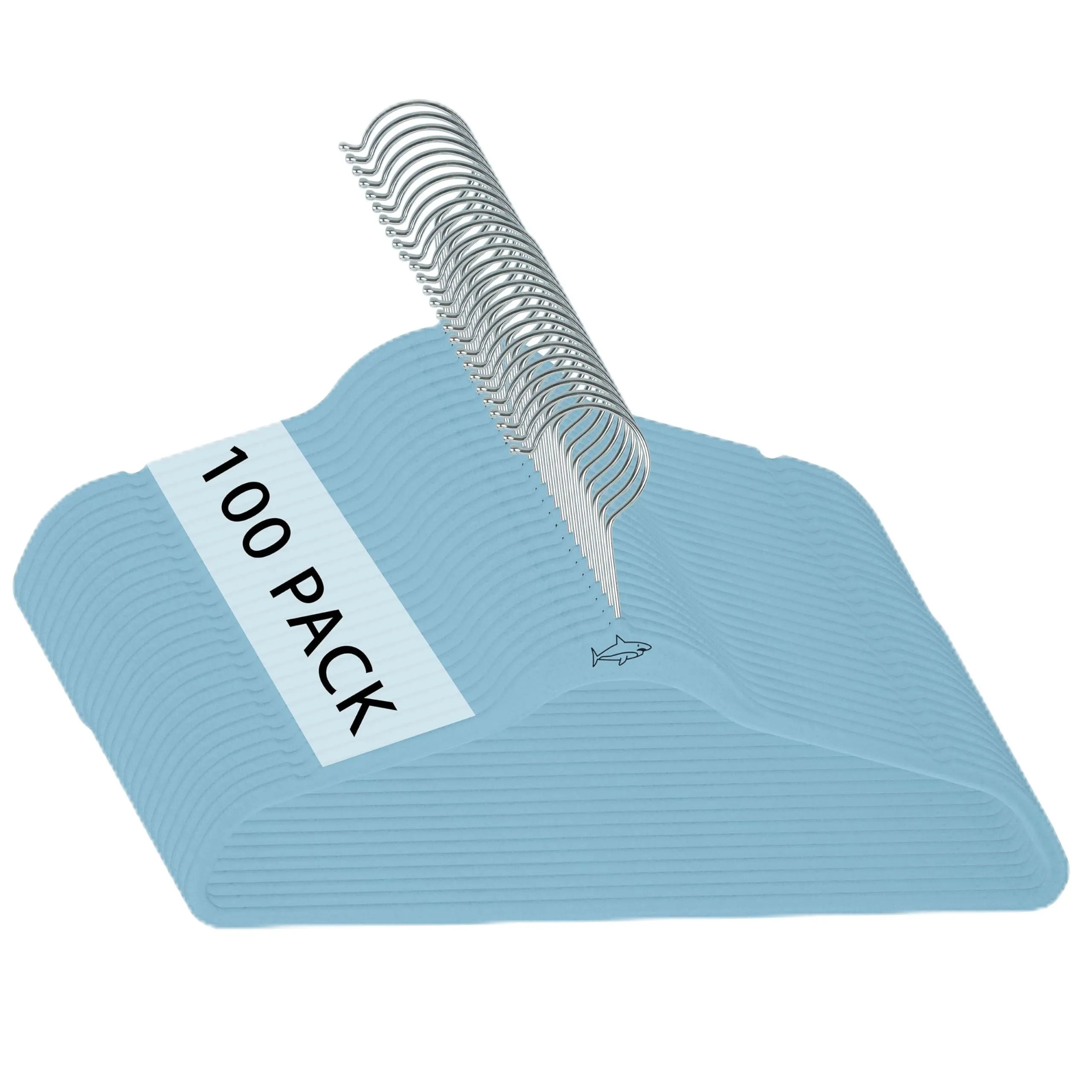 Simplify 100 Pack Kids Velvet Hangers | Slim | Non-Slip Design | Space