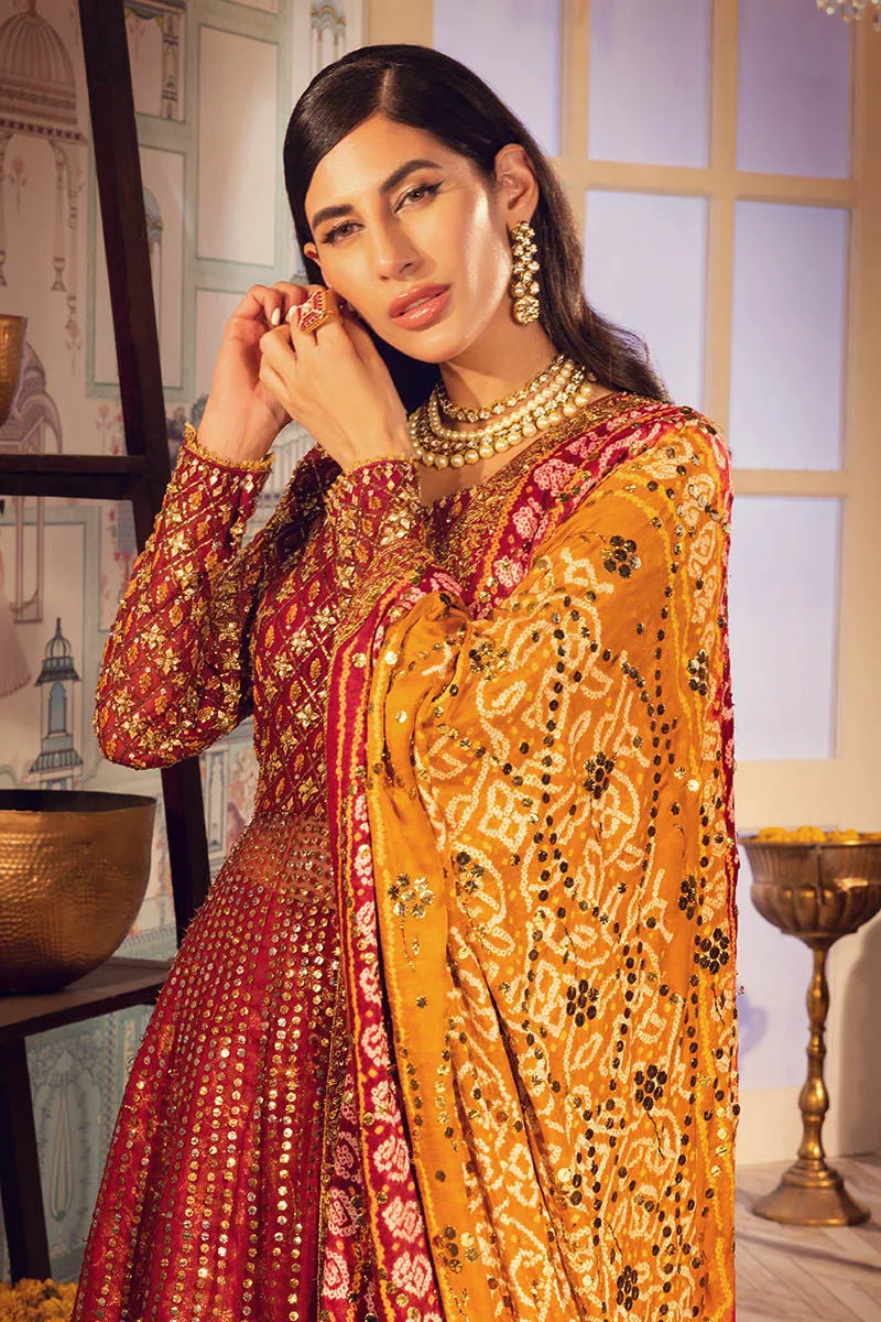 Sitara Chunri Pishwas Lehenga Pakistani Mehndi Dresses