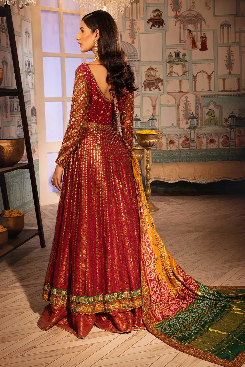 Sitara Chunri Pishwas Lehenga Pakistani Mehndi Dresses