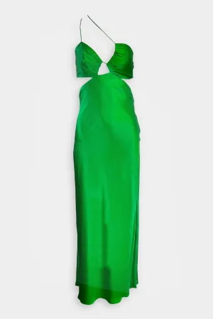 Slant Bias Dress in Palm