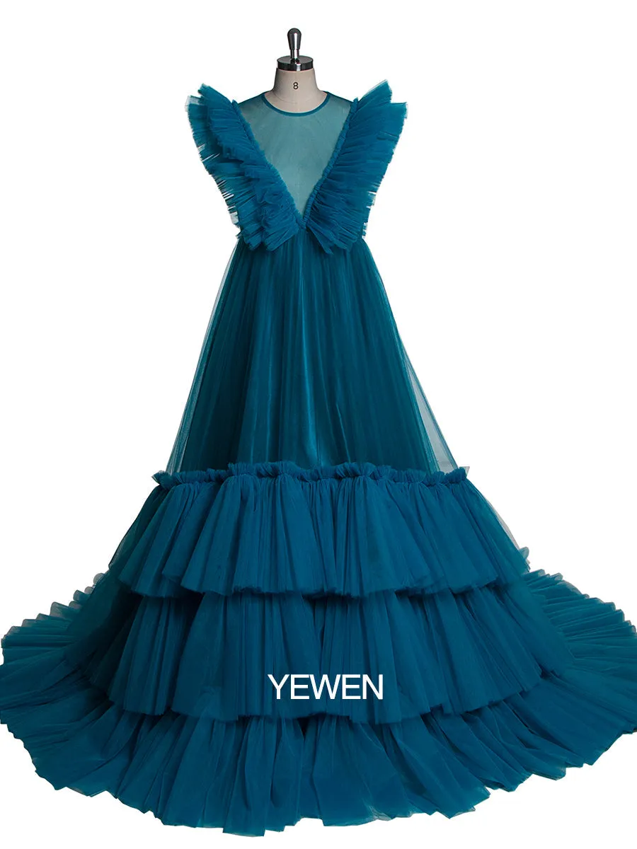 Sleeveless Maxi Maternity Dress Pleated Backless Ball Gown Party Dress