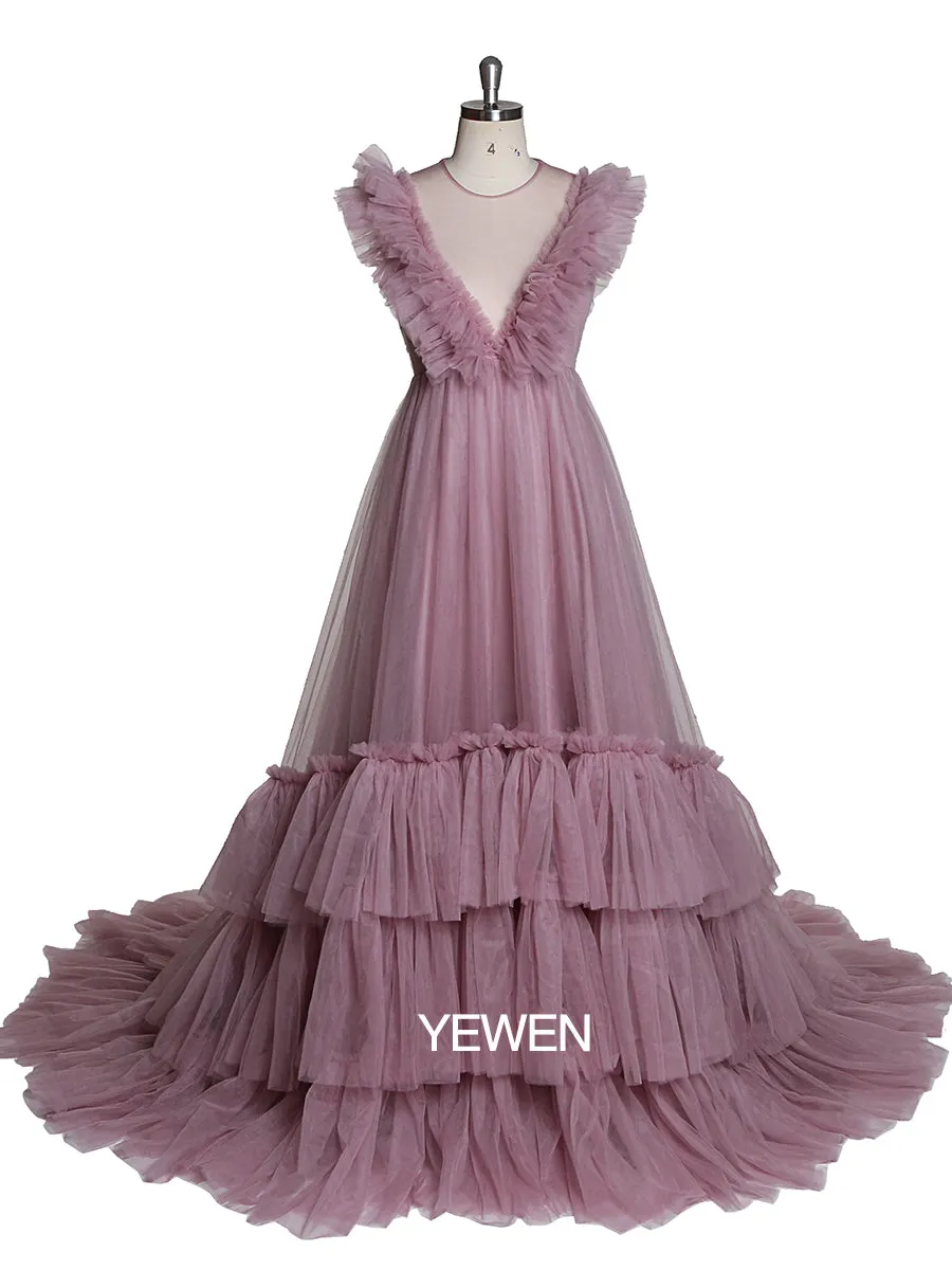 Sleeveless Maxi Maternity Dress Pleated Backless Ball Gown Party Dress