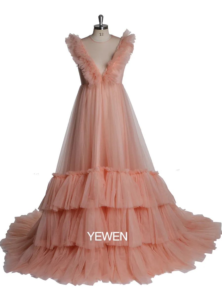 Sleeveless Maxi Maternity Dress Pleated Backless Ball Gown Party Dress