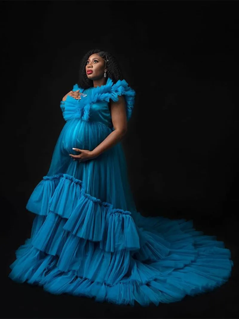 Sleeveless Maxi Maternity Dress Pleated Backless Ball Gown Party Dress