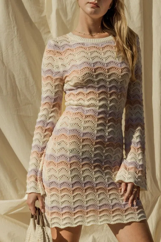 Spring fever Bell Sleeve knitted Dress