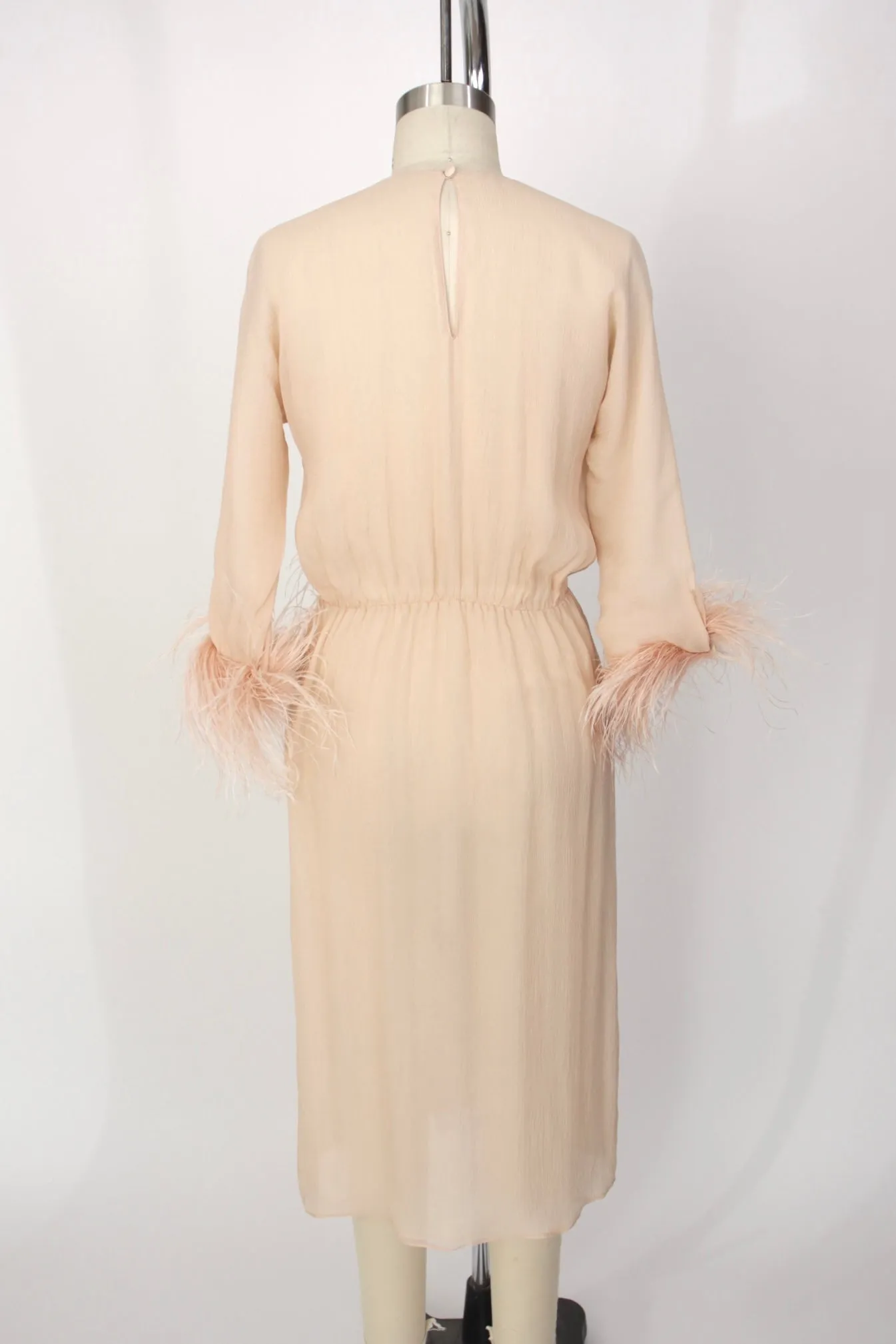 S/S 2017 Prada Chiffon & Ostrich Dress